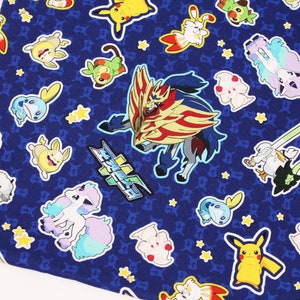 Pocket Monster W, Pokemon Pikachu Character Fabric Made in Korea by the ...