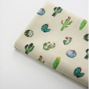 Cactus Patterned Fabric, Cute, sewing, Quilt made in Korea Half Yard