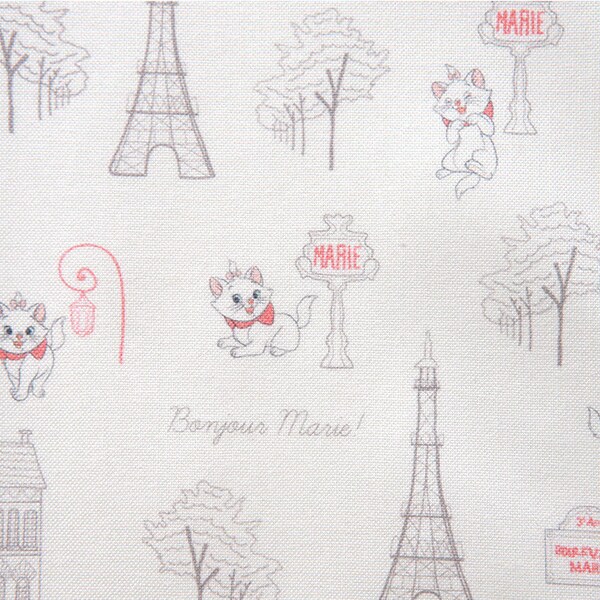 Disney Aristocats Marie in Paris Bonjour Cotton Antibiosis Fabric printed in Korea by the Half Yard