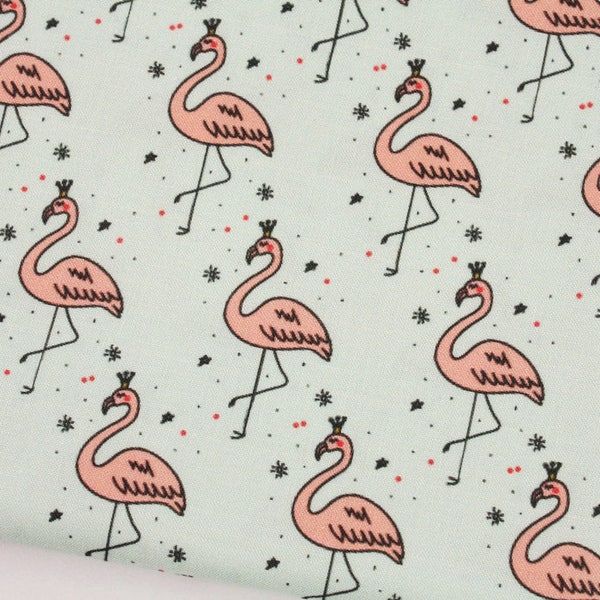 Tissu à motifs Crown Flamingo fabriqué en Corée par demi-mètre