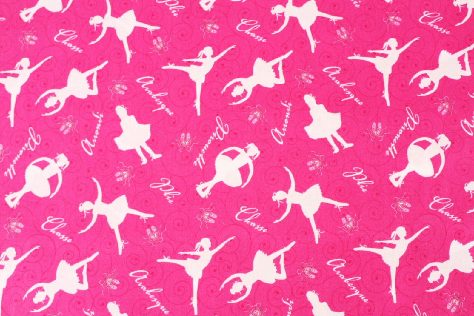 ballerina ballet shoes printed fabric by the half yard