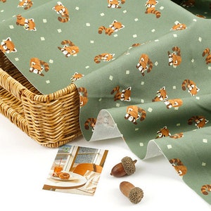 Animal Red Panda Lesser Panda patterned OEKO-TEX® Fabric, Made in Korea by the Half Yard