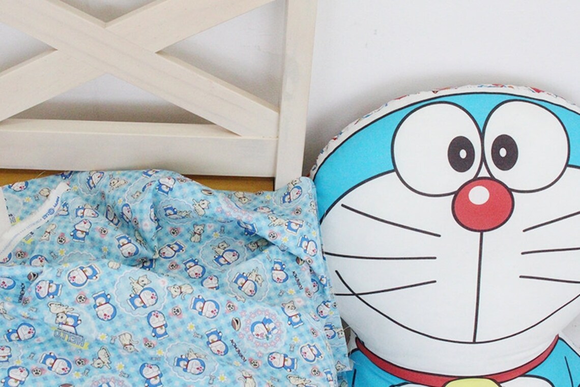 Doraemon Character Fabric Made in Korea by the Half Yard Etsy