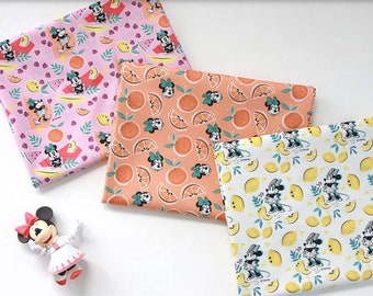 Disney Minnie Fruits Zitrone Orange Banana Baumwolle Antibiosis Stoff gedruckt in Korea Meterware