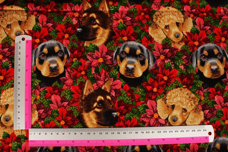 Dogs Puppies printed Fabric by Joann by the Half Yard 45cm by Etsy