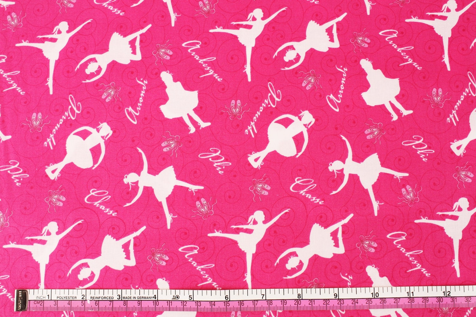 ballerina ballet shoes printed fabric by the half yard