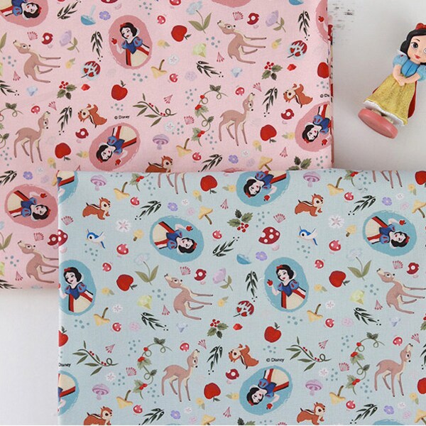 Tissu Disney Princess Blanche-Neige imprimé en Corée par mètre et demi