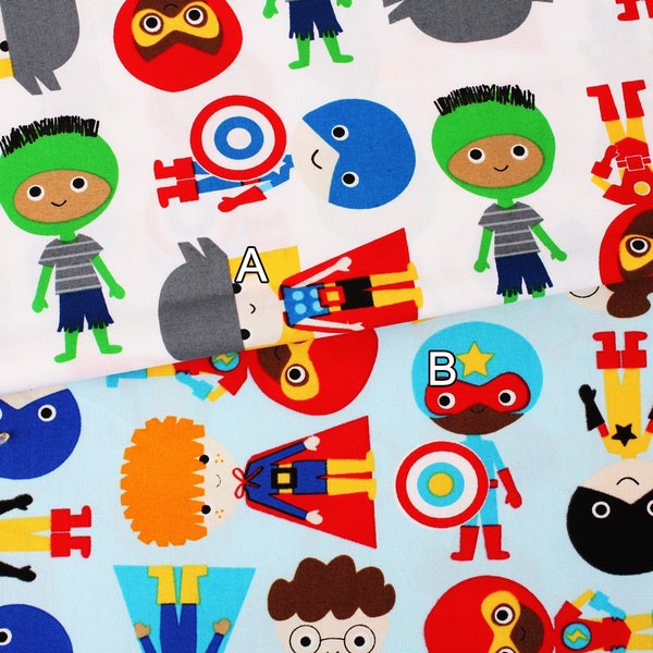 Super Kids Super Boys printed Fabric Ann Kelle for Robert Kaufman by the Half Yard