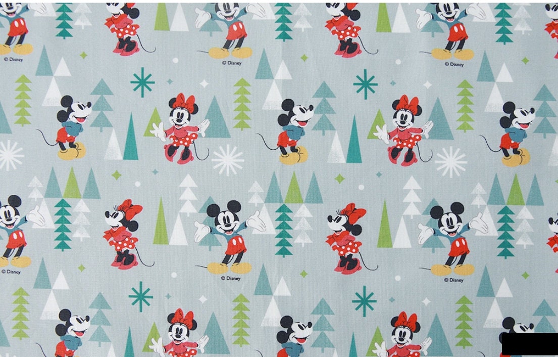 Christmas Disney Mickey Mouse Minnie Mouse Fabric made in Korea by th…