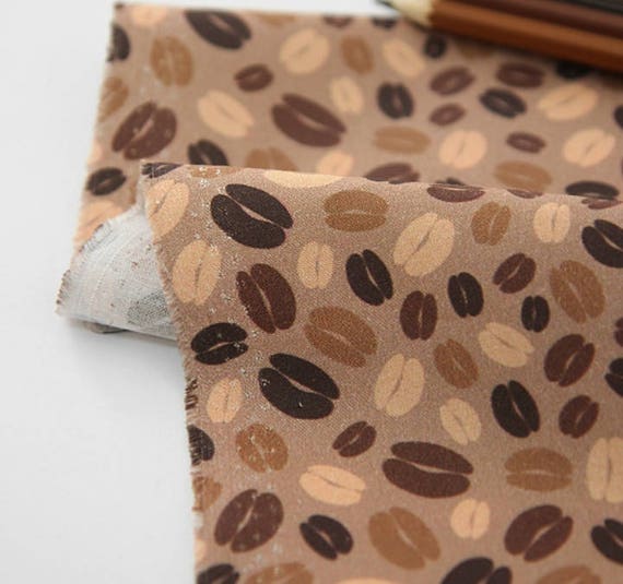 Coffee Bean Patterned Fabric Cute Sewing Quilt Made in Etsy