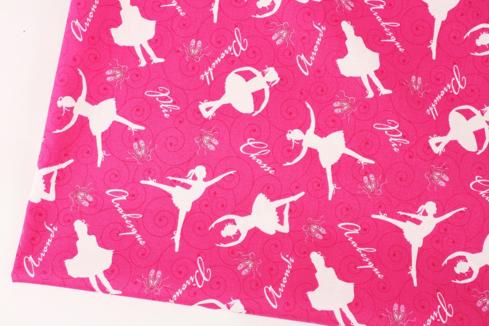 ballerina ballet shoes printed fabric by the half yard