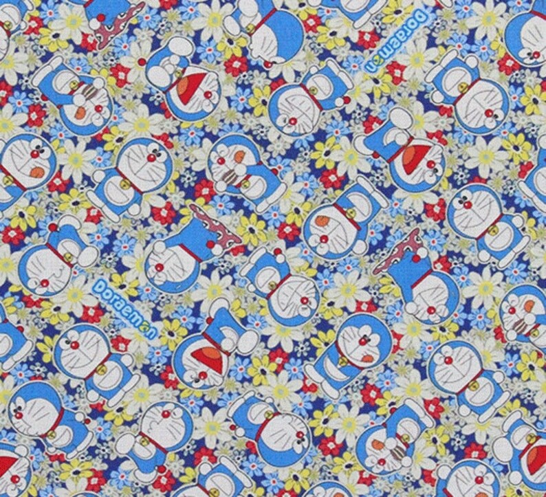 Doraemon Character Fabric made in Korea by the Half Yard Etsy