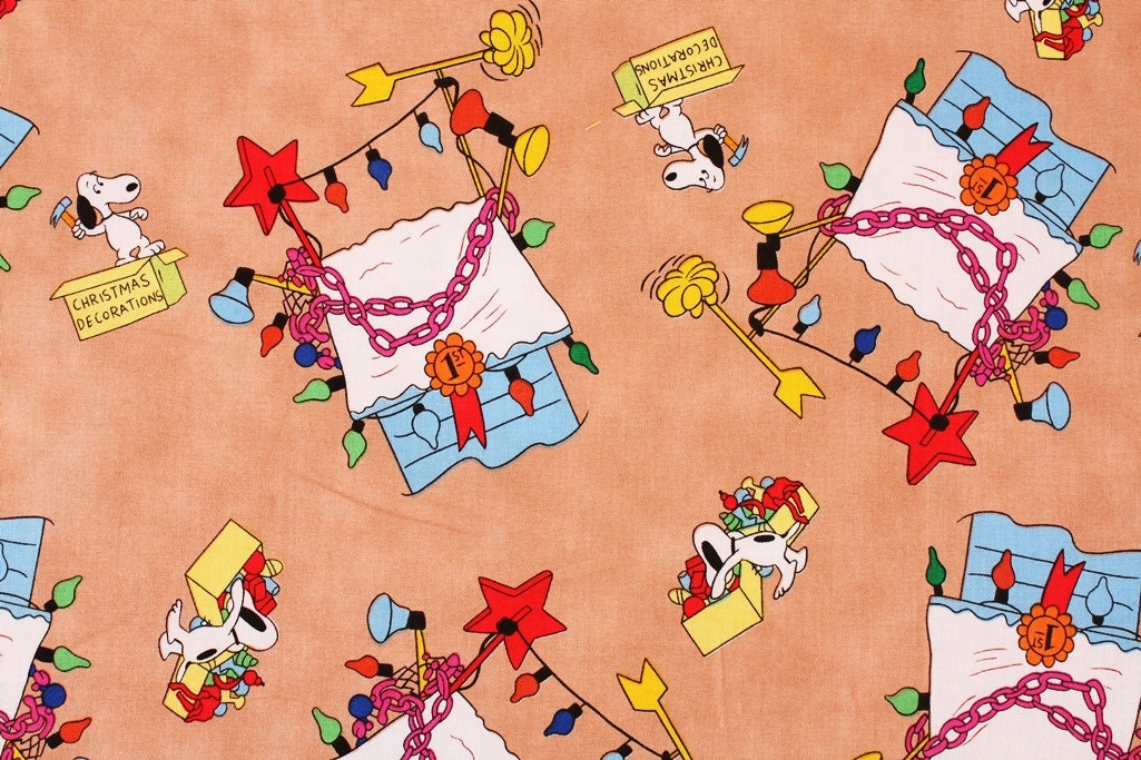 Snoopy Character Fabric for Chirstmas by Quilting Treasures Etsy