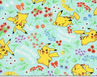 Pocket Monster, Pikachu Character Fabric made in Korea by the Half Yard