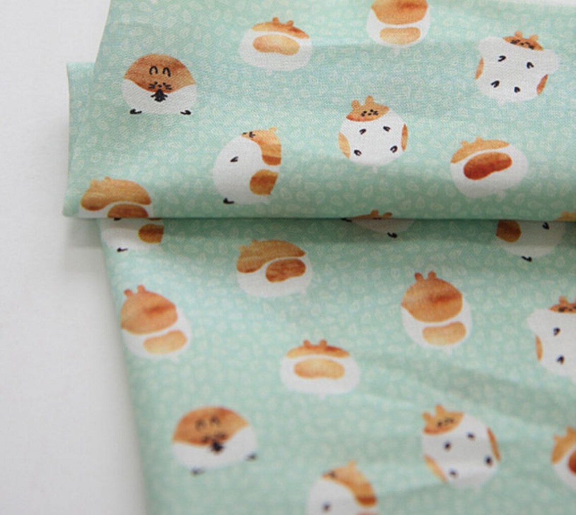 Hamster Patterned Fabric made in Korea by Half Yard Etsy