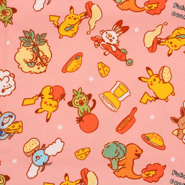 Taschen Monster, Pokemon, Pikachu,Eevee, Glumanda, Grookey, Scorbunny, Sobble, Whimsicott, Swablu Stoff made in Korea by the Half Yard