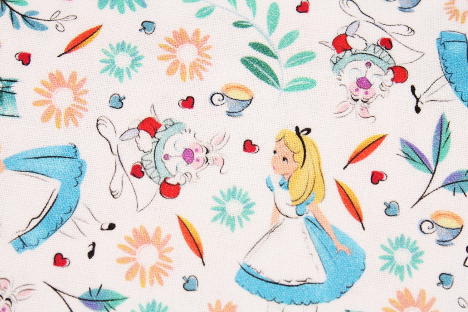 Alice Wonderland Mad Hatter Fabric Covered Button 1 & 1/2 inch FREE US SHIPPING 