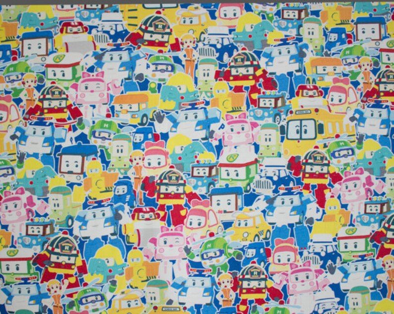 Robocar Poli Korean Anime Character Fabric made in Korea | Etsy Schweiz