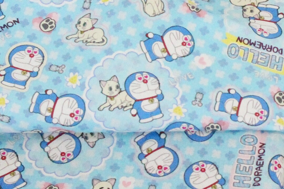 Doraemon Character Fabric Made in Korea by the Half Yard Etsy