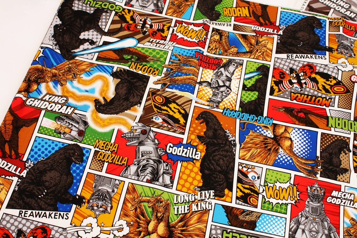 Godzilla King of Monsters Oxford Fabric Kokka printed in Japan | Etsy