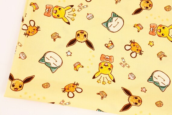 キャラクター生地 ポケットモンスターポケモンピカチュウ コットン100 シーチング Pocket Monster Etsy 日本