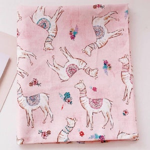 Lama Llama printed Fabric by the Half Yard