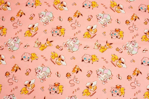 キャラクター生地 ポケットモンスターポケモンピカチュウ コットン100 シーチング Pocket Monster Etsy