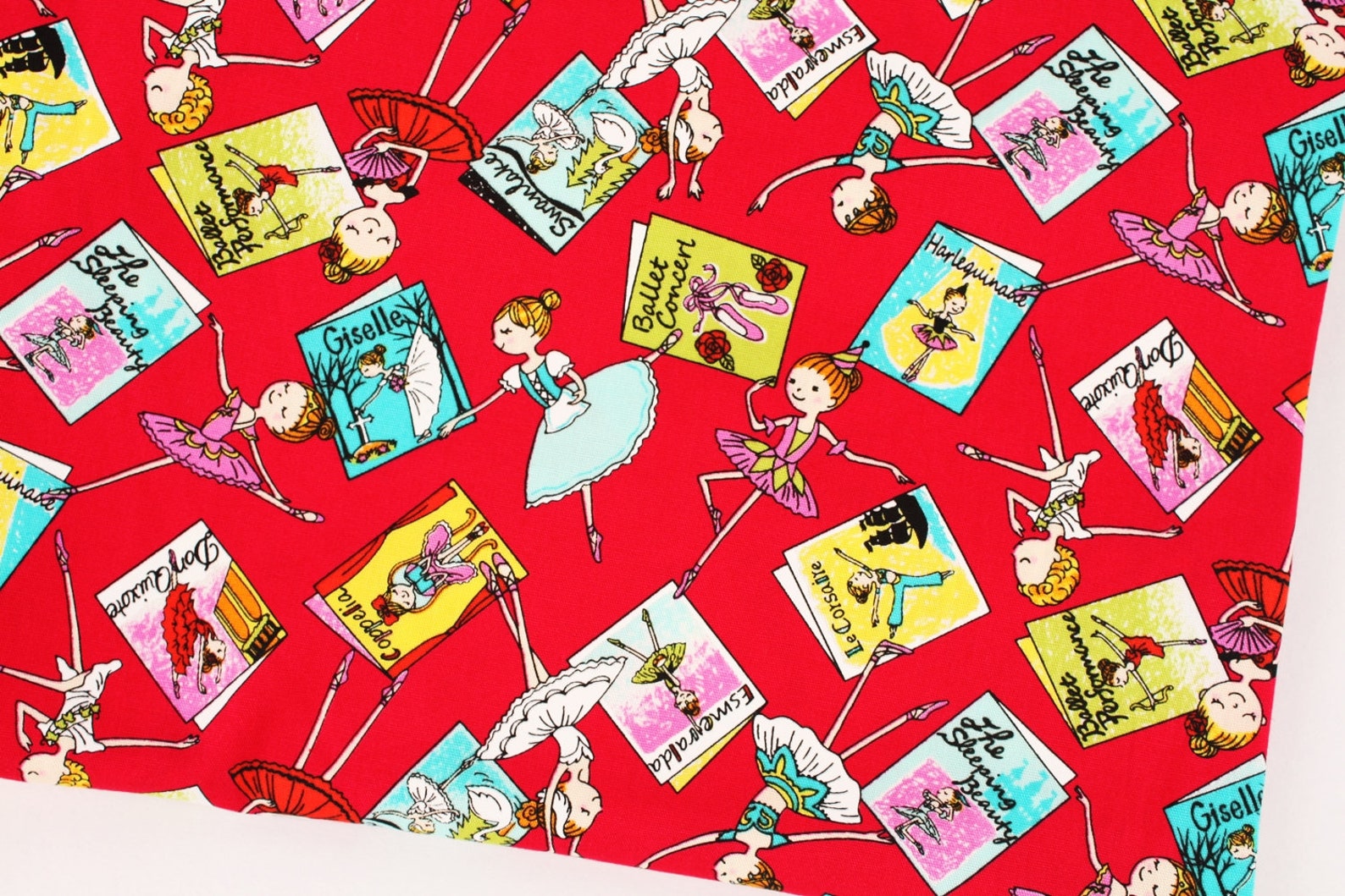 ballet ballerina printed fabric made in japan by the half yard