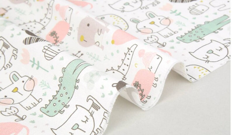 Animals Patterned Fabric made in Korea by Half Yard Digital Textile Printing