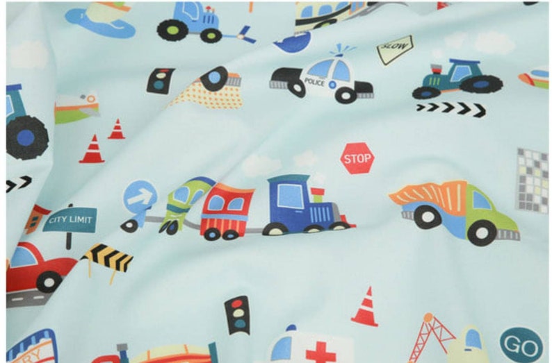 Construction Vehicles Heavy Equipment Fabric Made in Korea by Etsy