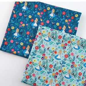 Disney Alice in Wonderland Fabric printed in Korea by the Half Yard