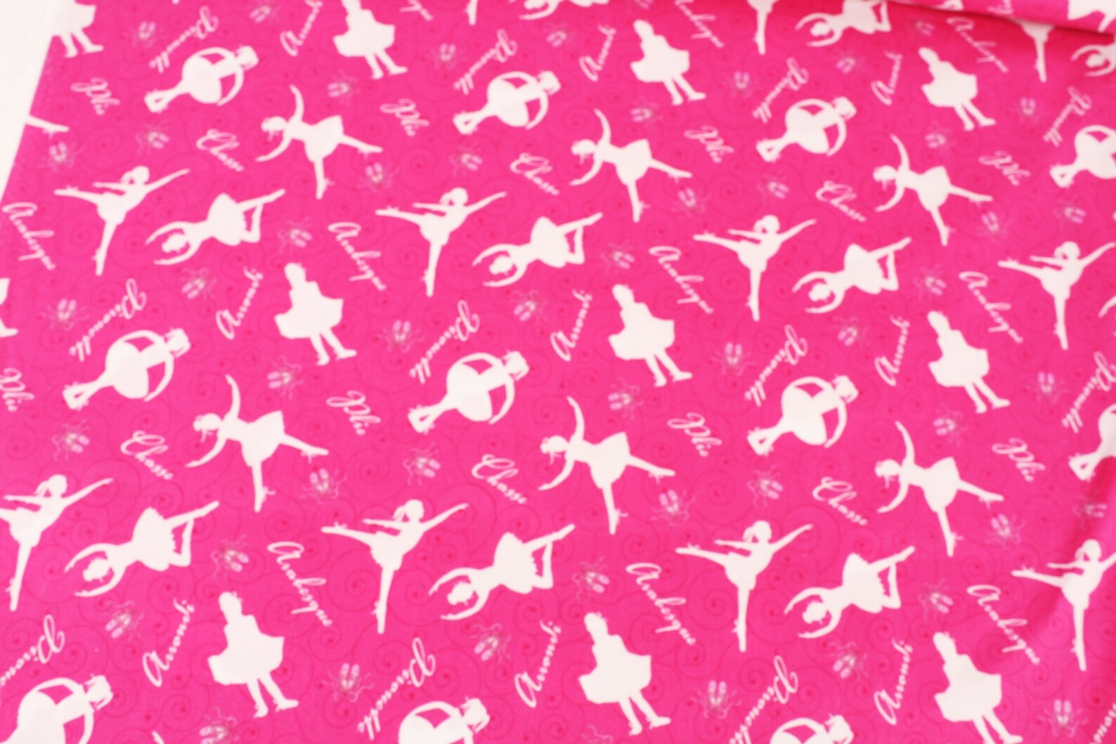 ballerina ballet shoes printed fabric by the half yard