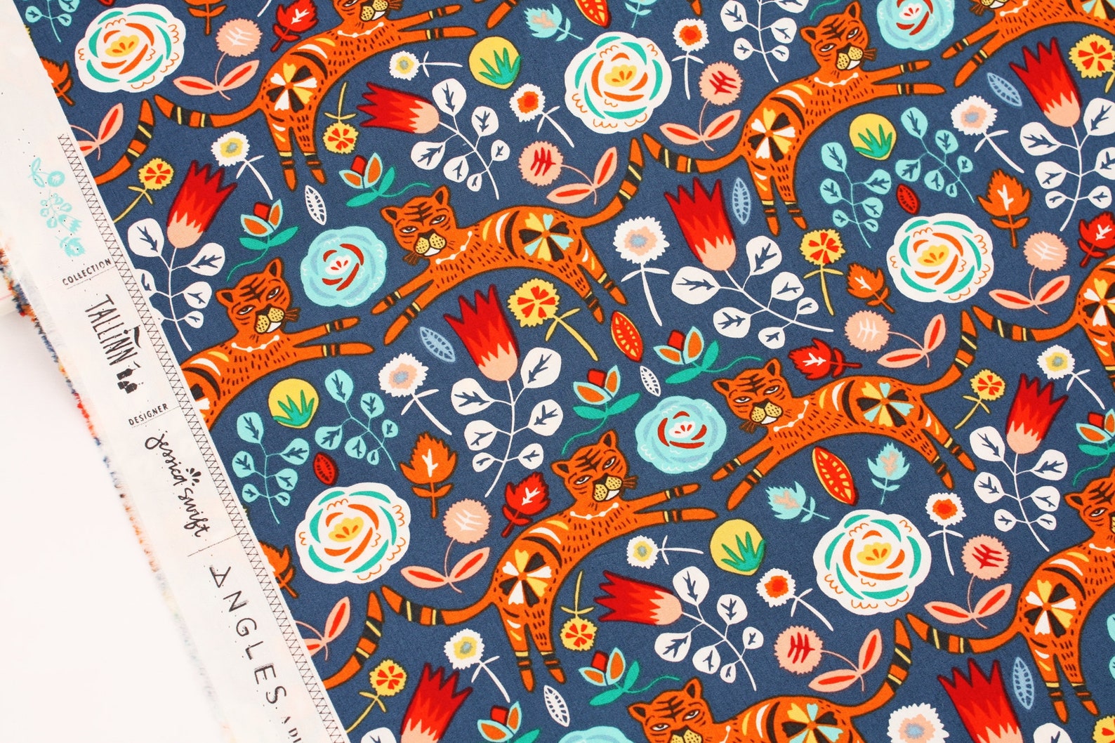 Forest Tigers Fabric by the Half Yard Etsy