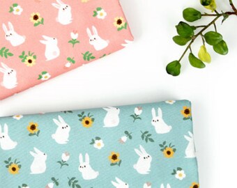 Rabbit Bunny Patterned Fabric made in Korea by Half Yard Digital Textile Printing