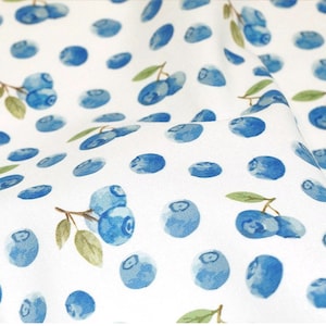 Blueberry Patterned Fabric printed in Korea by the Half Yard