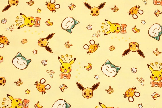 キャラクター生地 ポケットモンスターポケモンピカチュウ コットン100 シーチング Pocket Monster Etsy 日本