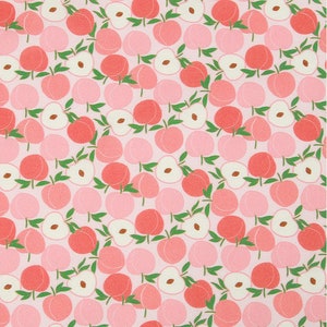 Peach Patterned Fabric made in Korea by the half Yard