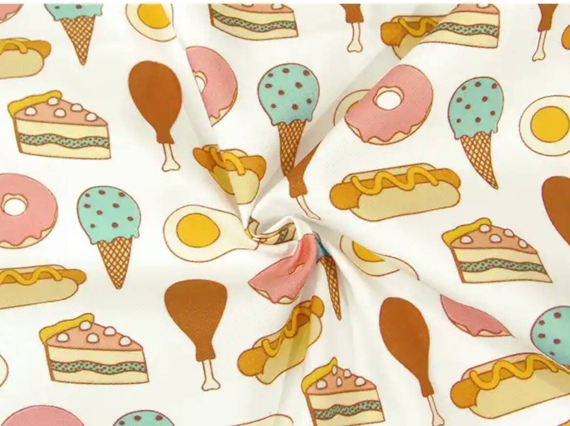 Food Patterned Fabric Cute Kids Sewing Quilt Made in Korea Etsy