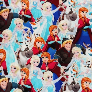 Disney Frozen Elsa Anna Olaf Kristoff Sven Fabric Printed in - Etsy