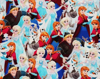 Disney Frozen Elsa Anna Olaf Sven Antibiosis Fabric Printed in | Etsy