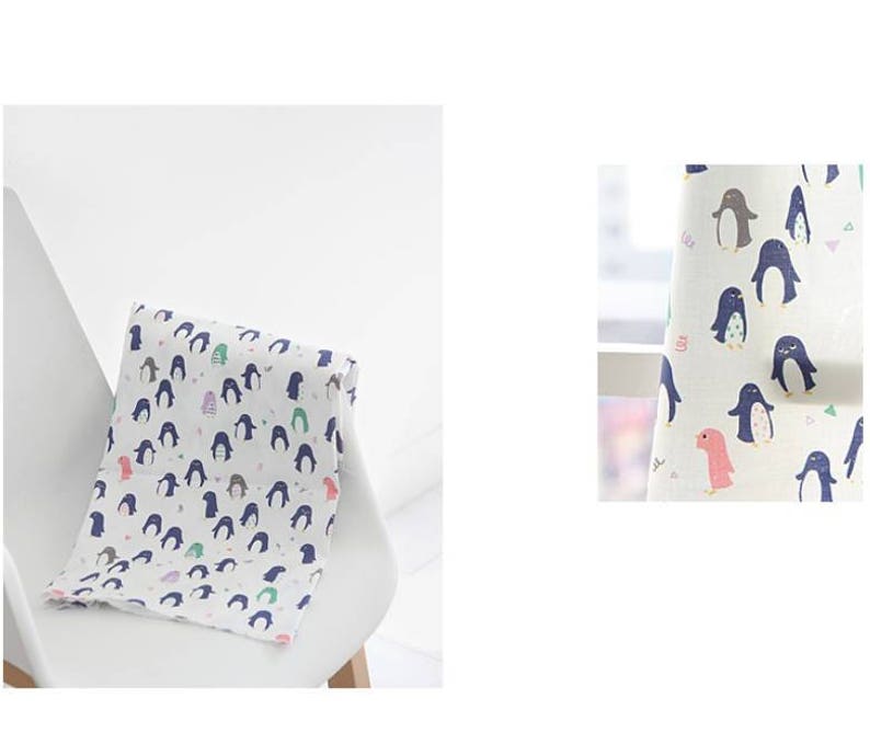 Penguin Patterned Fabric made in Korea by Half Yard Digital Textile Printing