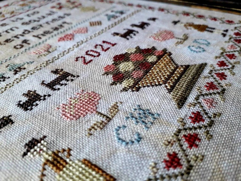 A Tender Heart Cross Stitch sampler chart