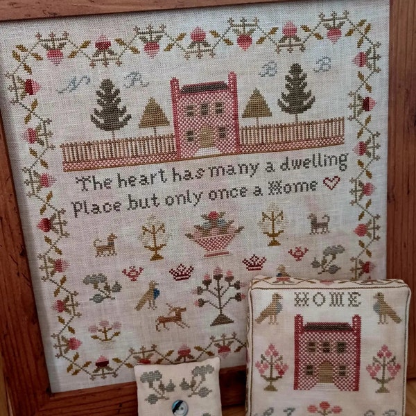 Only Once a Home Sampler, Mattress and Pin Pillow, pdf cross stitch chart