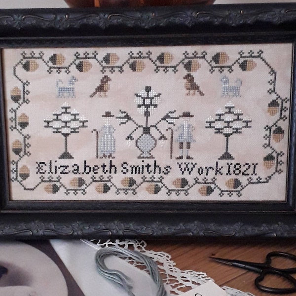 Elizabeth Smith 1821 Reproduction Cross Stitch sampler PDF pattern