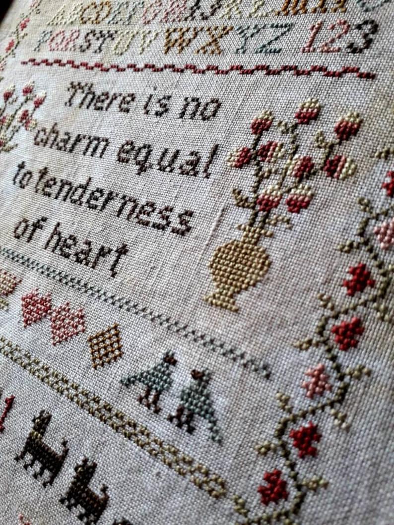 A Tender Heart Cross Stitch sampler chart