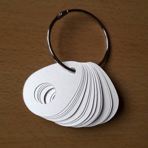20 Ivory Thread/Floss Drops and metal ring.