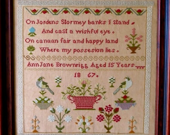 Ann Jane Brownrigg 1867, a pdf reproduction sampler