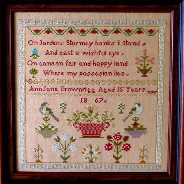 Ann Jane Brownrigg 1867, a pdf reproduction sampler