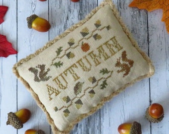 A Little Bit of Autumn, an autumn cross stitch pdf chart