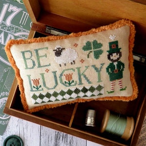 Be Lucky, an Irish Cross Stitch Chart, pdf chart image 1